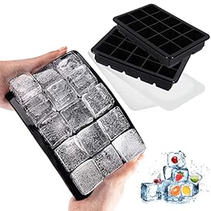 LessMo 15-Fach Silikon Eiswürfelform mit Deckel