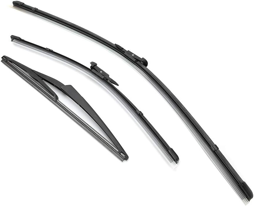 24in and 16in Front Rear 12in Wiper Blades, Directly Replace, Fits for Qashqai 2007-2013, Right Hand Driving