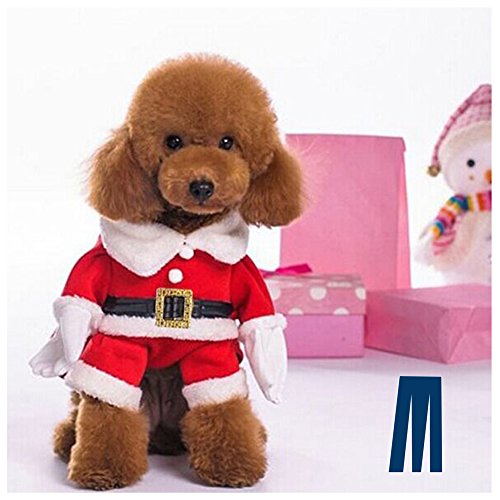 Mikayoo Christmas Costumes For Small Dog Medium Dog Or Cat, Santa Suit With Hat,Santa Dress With Hat, Santa Claus Costumes Christmas Holiday, Xmas Coat With Santa Hat, Xmas Dress With Santa Hat(L) #TOP5