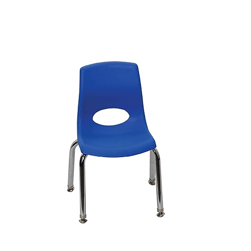 B09XJH7LRP_image_2 Angeles MyPosture Plus sillas de 10 pulgadas de alto, juego de 4 azul con patas cromadas, AB8010PBC4, asientos flexibles para niños preescolares,
