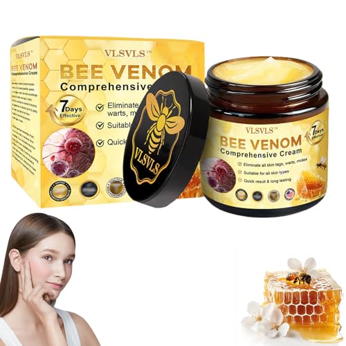 VLSVLS Bee Venom Comprehensive Cream, Professional Bee Venom Skin Treatment Cream, Bee Venom Skin Restoration Cream-50g, Repair, Moisturize and lift 3 in 1, for All skin Types (1 Pack)