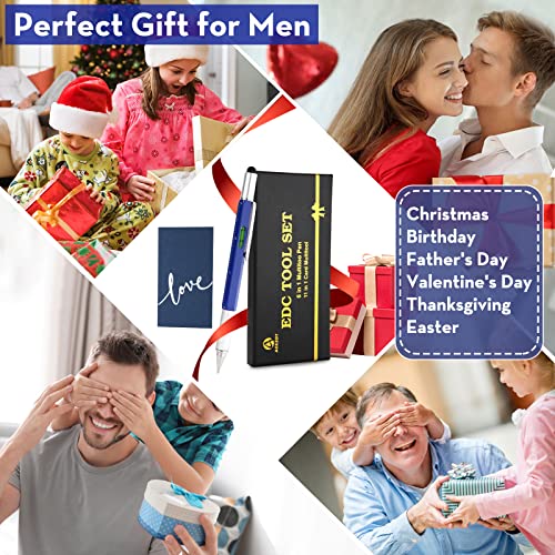Gift For Men, Multitool Pen + Card Tool, Stocking Stuffers For Him Dad Husband Boyfriend, Ballpoint Pen With Screwdrivers/Ruler/Spirit Level/Stylus, Gift Box #TOP1
