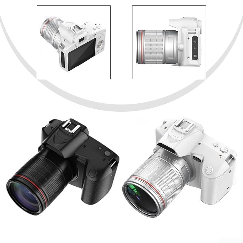 D5 - Fotocamera reflex digitale a doppio obiettivo con stabilizzazione zoom 16X, ampia apertura, touchscreen da 3 pollici e controllo integrato per fotografia e condivisione a distanza (nero)