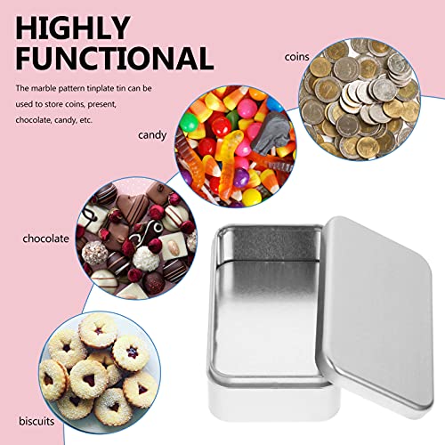 Image of YARNOW Tinplate Box 4 Pack 4.33 X 2.95 X 0.98 Inch Rectangular Metal Hinged Tins with Lid Empty Tinplate Box for Candy Party Favors Jewelry Usb Drives Crafts Storage