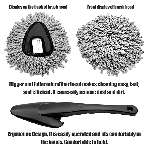 2Pcs Super Soft Microfiber Car Dash Duster Brush, Reusable Hand Duster, Interior & Exterior Cleaning Dirt Dust For Car Cleaning Home Kitchen Computer Cleaning Brush Dusting Tool #TOP3