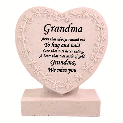 Grandma Heart Shaped Memorial Grave Plaque