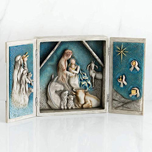 Triptyque Willow Tree 27370 figurine crèche Nativité 21,5 cm objet déco intérieur Noël
