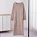 Womens Fleece Pullover Nightgown Flannel Long Pajamas Dress Long Sleeve Sleepwear Fuzzy Loose Loungewear with Pocket Coffee