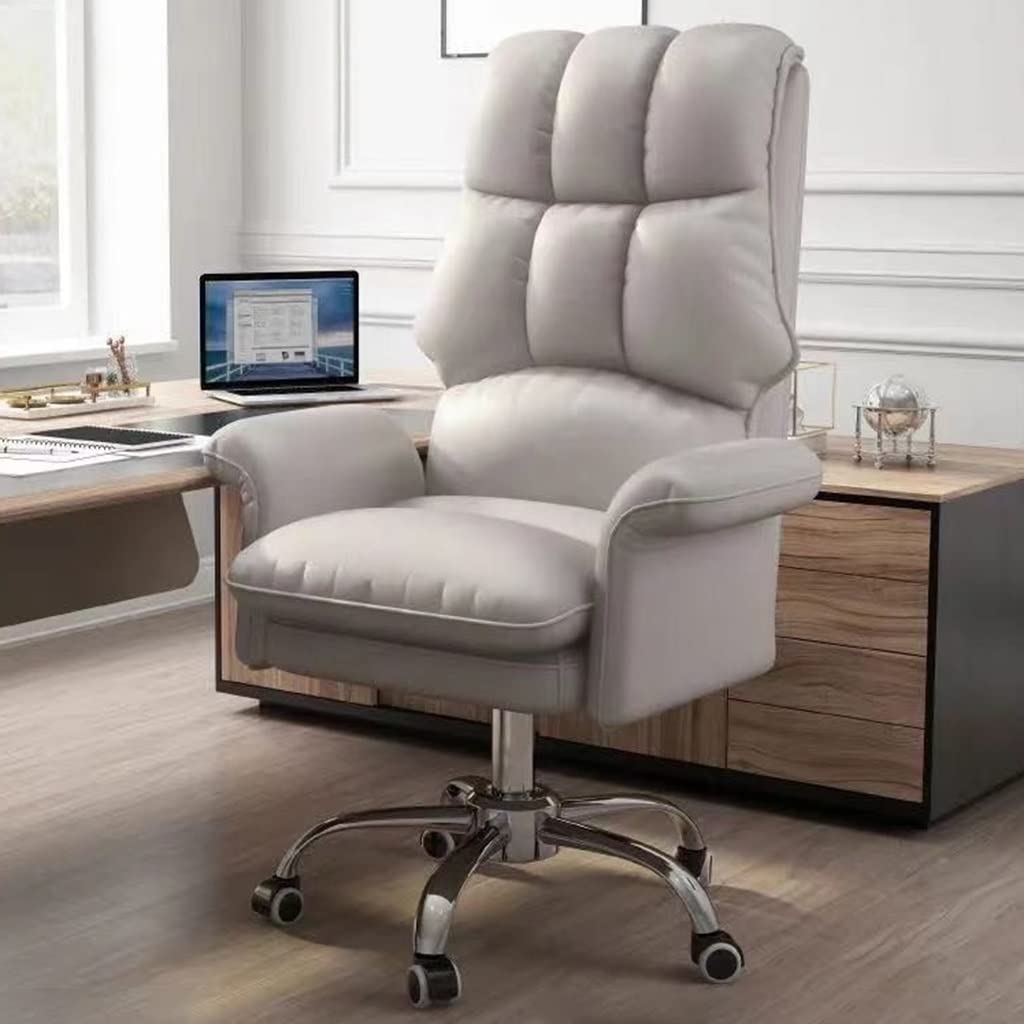 Chaise de bureau ergonomique avec dossier haut ajustable et siège réglable lombaire adulte gris