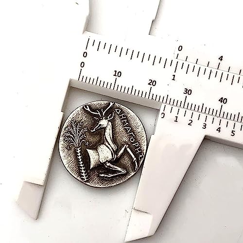 Greek Craft Spanking Worm Antique Copper Old Silver Medal Collection Coin Relief Antelope 24mm Copper Silver Commemorative Coin,Copy Coin