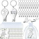 25 Sets Hochzeit Multifunktions-Flaschen öffner Nagel knipser Hochzeit bevorzugt Brauerei Karten Weiße Organza Taschen für Party zubehör Geschenk Souvenir Gäste Männer Frauen