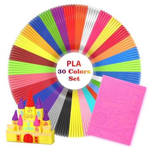 Dikale Stylo d'impression 3D,Outil de dessin,Tapis en silicone,Motif de serrure,Rose,Moyen,Avec filament PLA de 1.75 mm,30 couleurs,Chaque couleur 3M,Pour enfants, stylo 3D,Accessoire de dessin