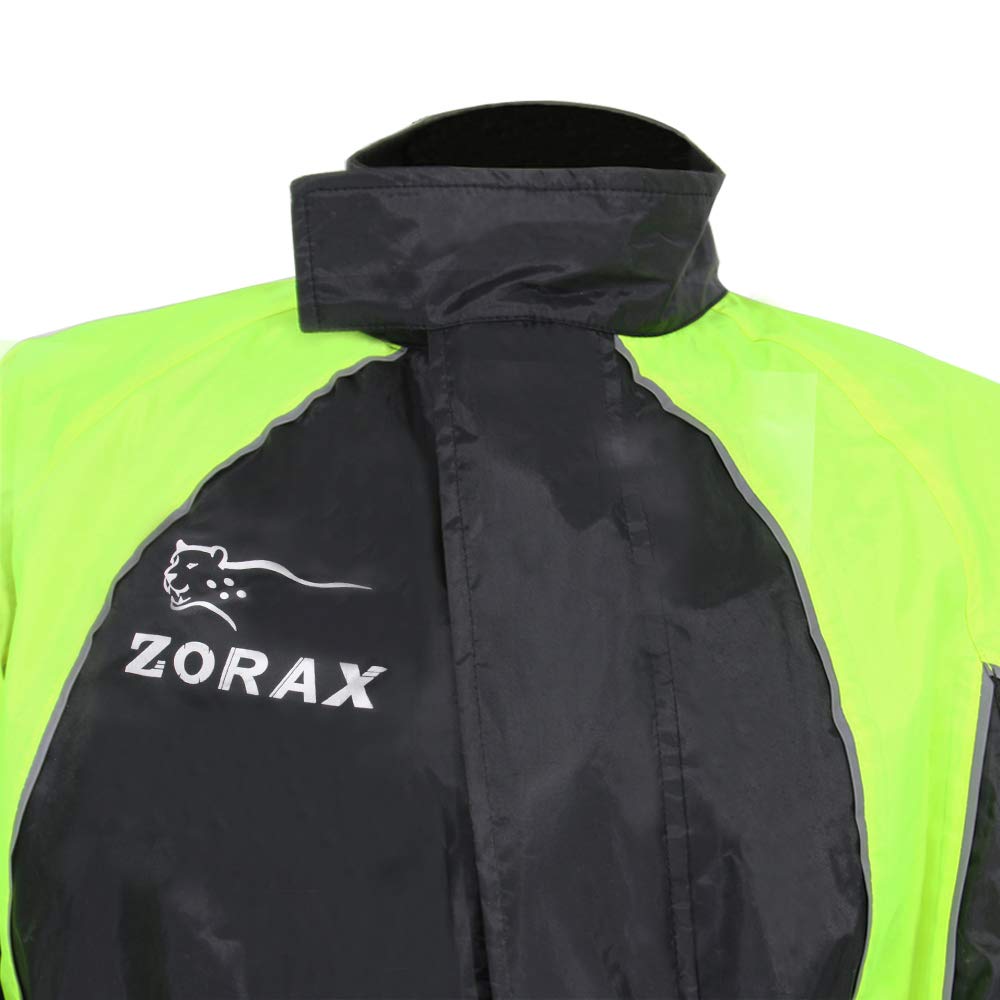 Zorax Hi-vis Giallo/Nero 4XL Impermeabile Antivento Moto Tuta Antipioggia da Uomo Abbigliamento Antipioggia Impermeabile, Borsa per il trasporto, Strisce Riflettenti
