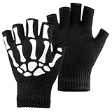 Cooraby Halloween Skeleton Gloves Glow in the Dark Knitted Mechanic Gloves