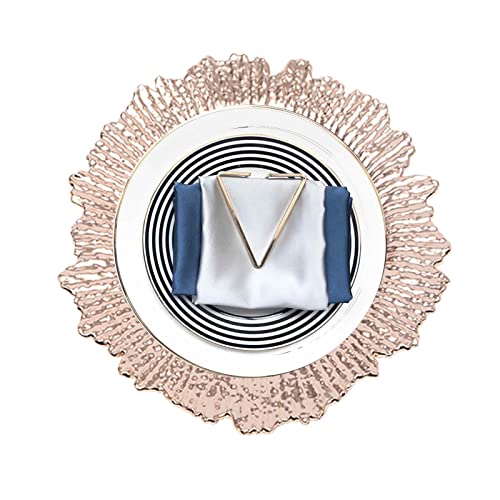 Set de 24 platos cargadores color oro rosa 12.6 pulg miniatura 4