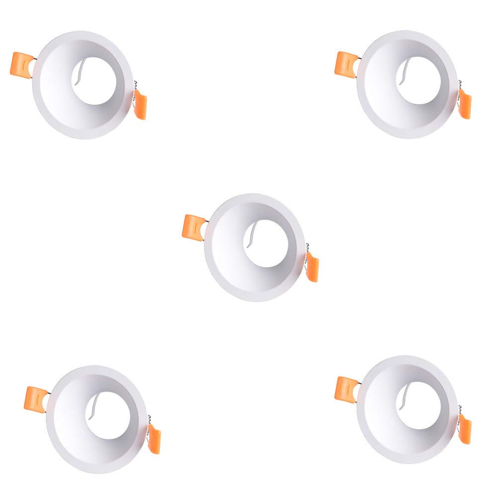 wonderlamp Pack 5 unidades Foco empotrable Confort redondo blanco. Portalámparas GU10 incluido (W-E000131)