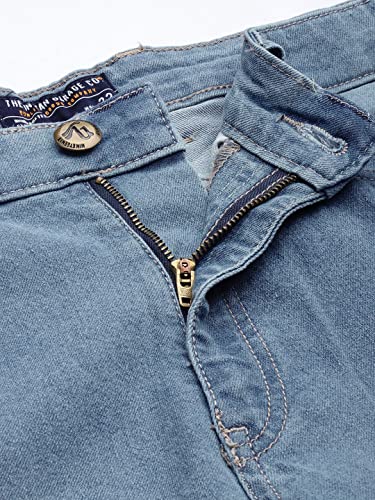 Image of The Indian Garage Co Men Slim Fit Two Toned Mid-Rise Denim Shorts