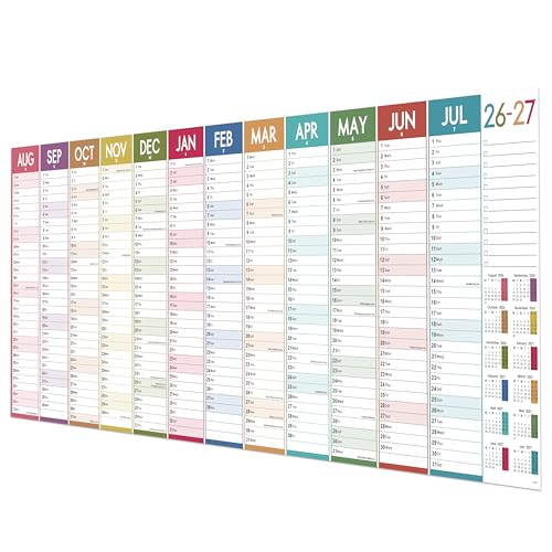 Academic Wall Planner 2026/2027 XXL (120 x 42 cm) Colourful