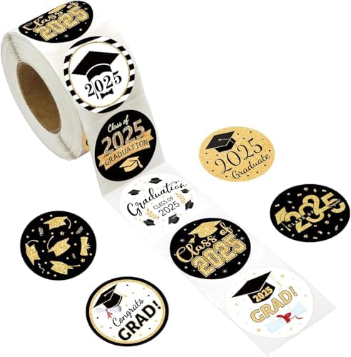 Graduation Stickers Class of 2025 500Pcs Perforated Roll Sticker ...