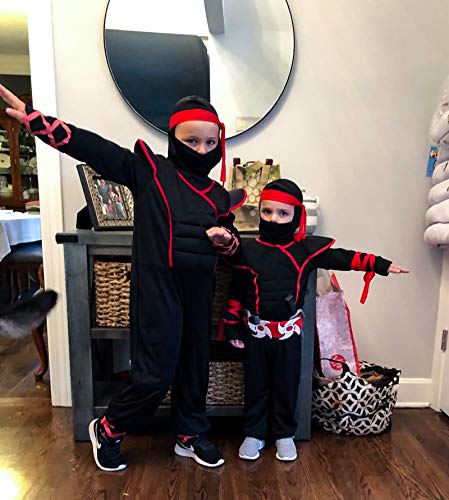 Joy Bang Ninja Child Costume Kids Halloween Costume Boys Ninja Clothes with Weapon Black - Thumbnail 7
