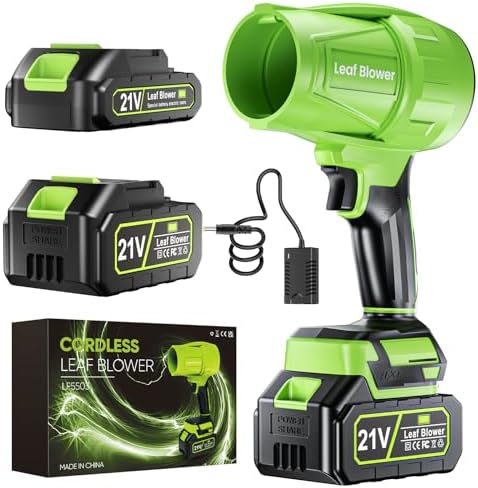 LORDHOO Leaf Blower Cordless with Battery and Charger, 550,000 RPM, Lightweight Handheld Design, Turbo Jet Blower for Lawn, Yard, Garage, Patio, and Sidewalk Cleaning.