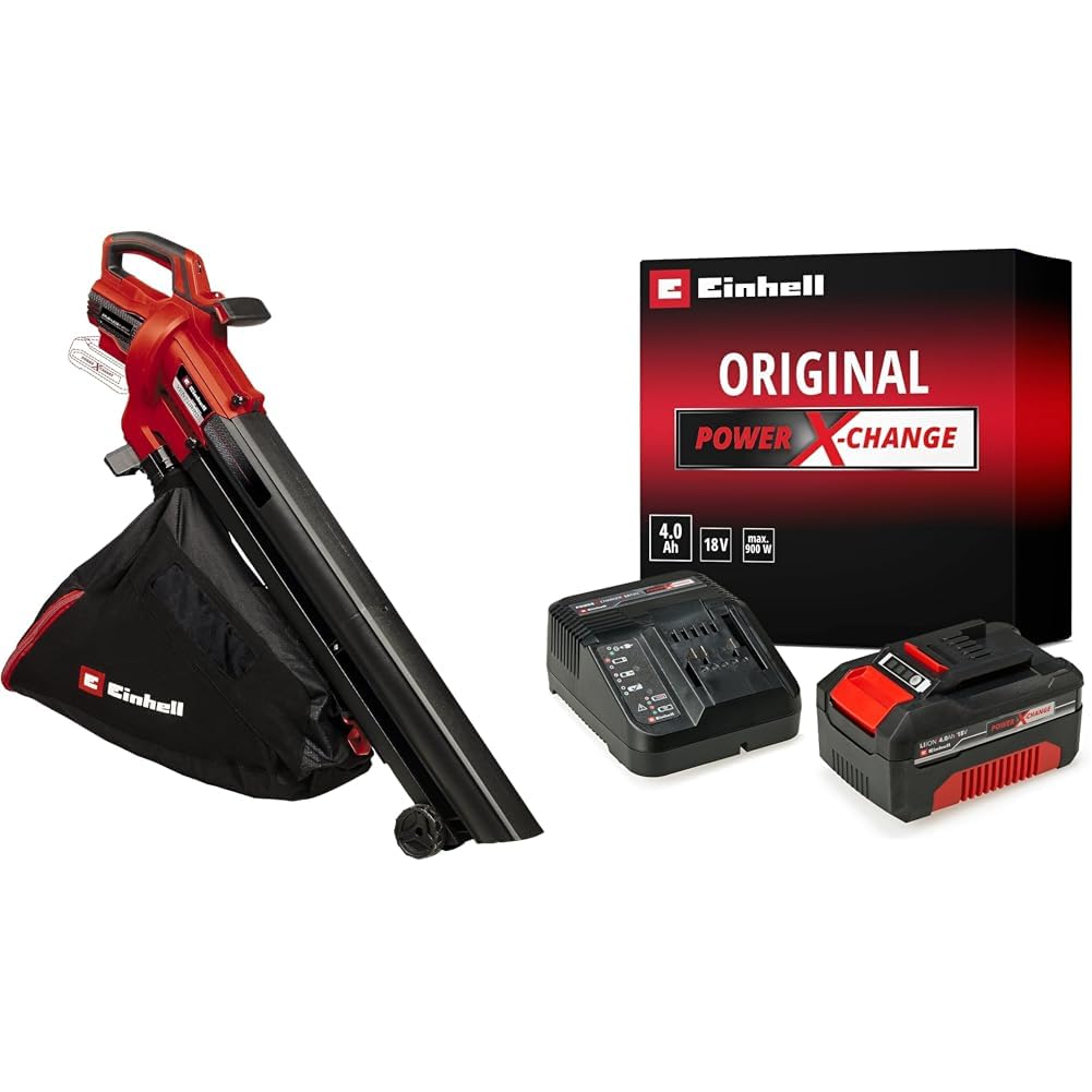 Einhell VENTURRO 18/210 - Solo, Akülü Yaprak Toplama ve Üfleme + Einhell 18V 4,0 Ah PXC Starter Kit, Akü & Şarj Cihazı