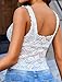 Avidlove Mesh Top Women Lace Camisole Tops for Women Sexy Y2K V Neck Going Out Tank(White,X-Large)