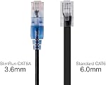 Monoprice 10-Pack SlimRun Cat6A Ethernet Network Patch Cable 10G 6-inch Black