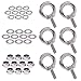 Swpeet 36Pcs 304 Stainless Steel M5 Male Thread Lifting Ring Eye Bolt Kit, Including 6Pcs M5 Eye Bolt with 10Pcs Lock Nuts, 10Pcs Lock Washers and 10Pcs Flat Washers