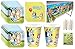 Bluey Birthday Baby Party Supplies Bundle Pack includes Lunch Plates, Lunch Napkins, Cups, Table Cover, Birthday Candles - Bundle for 16