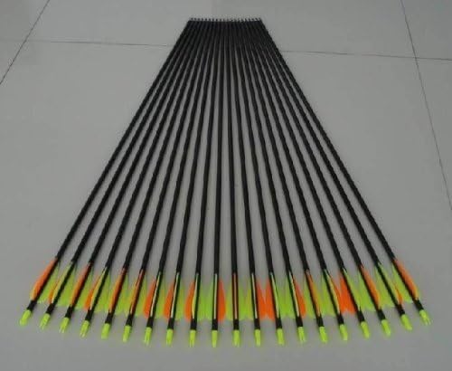 Fiberglass Practice/Hunting Arrows W/Changeable Point for Recurve Bow or Traditional Bow 30" Inches, 36 Arrows