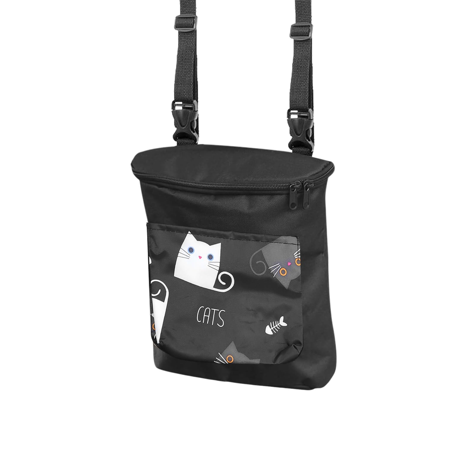 Borsa Manubrio Bici Nero in Tessuto Oxford - Doppia Tasca