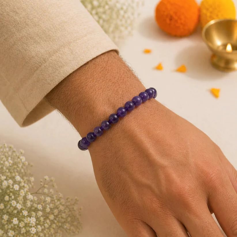 Image of Beaded Bracelet for Men & Women | Stretchable Handmade Prayer Meditation Yoga Wrist Bracelet | Stylish Everyday Wear | Free Size