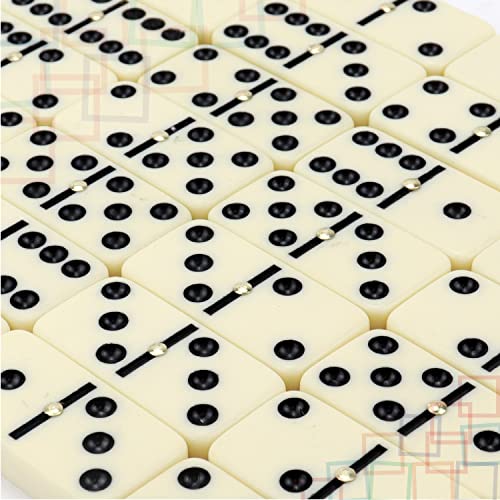image for ERLLE Dominos Set Game. Premium Classic 28 Pieces Double Six Domino. D