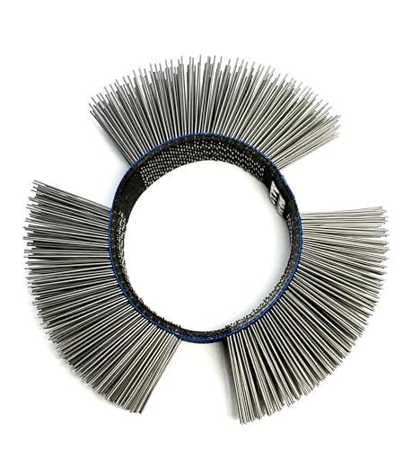 Image of Abrasive Wire Wheel Belt, Bristle Blasting Wheels for Surface Blaster, 1PCS | 0.5mm Carbon Spring Steel, Straight Type, 23mm Fine Wire Wheel, Metal Blaster Wheels