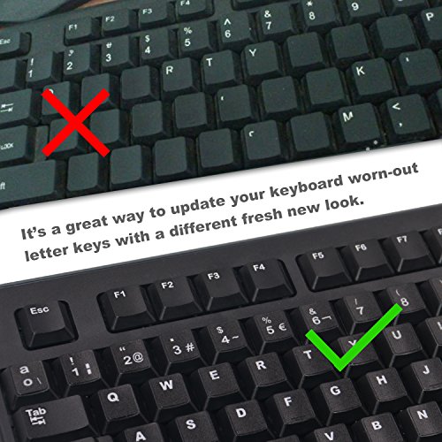 2PCS Pegatinas de Teclado Español Mate Letras Blancas Fondo Negro miniatura 3