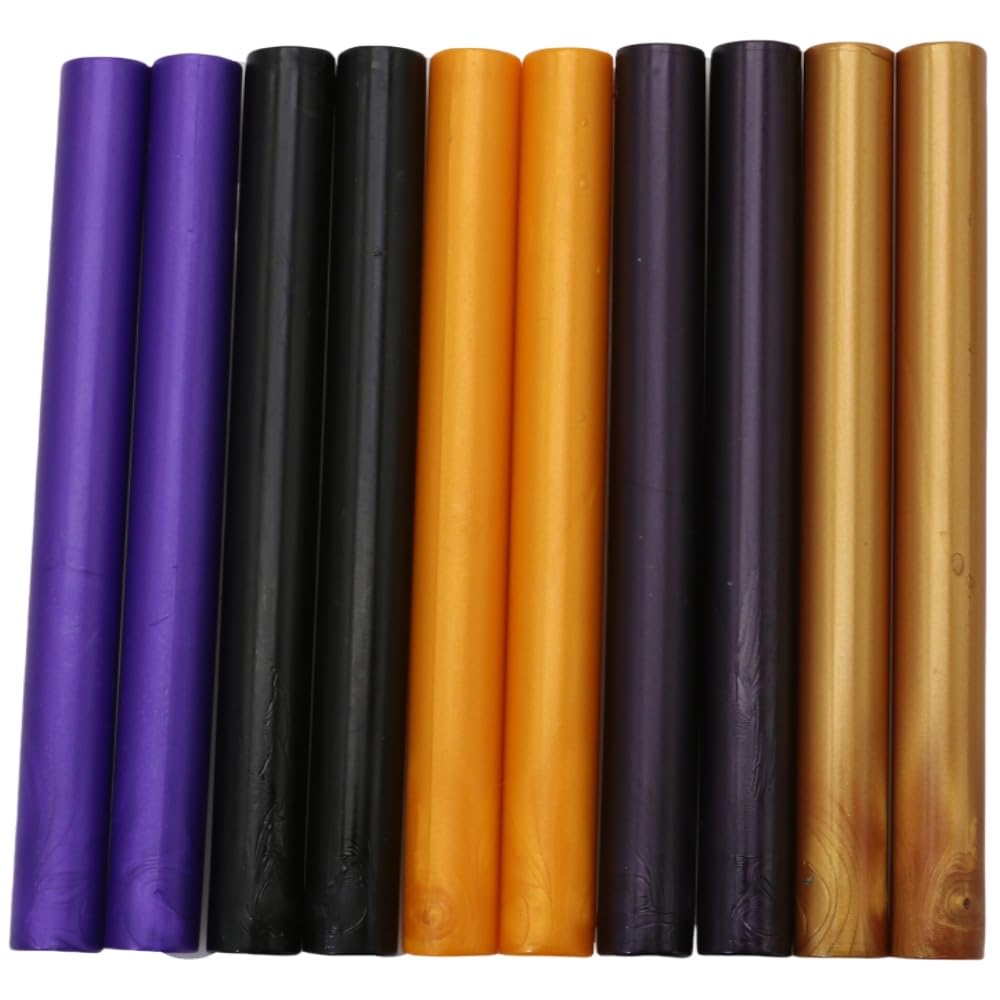 Halloween Wax Seal Sticks -5 Color Glue Gun Sealing Wax Sticks for Wax Seal Stamp - Perfect for Wedding Invitations, Cards Envelopes, Snail Mails, Wine Packages Pack of 10