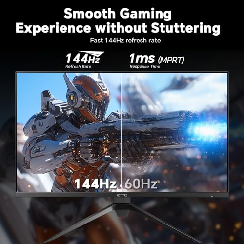 Image of KTC 27 inch 4K 144Hz Gaming Monitor, UHD 3840 x 2160 IPS Computer PC Monitor, FreeSync & G-Sync, HDR Support, 134% sRGB, HDMI /DisPlayPort /USB, Tilt Adjustable, VESA Mountable, H27P22