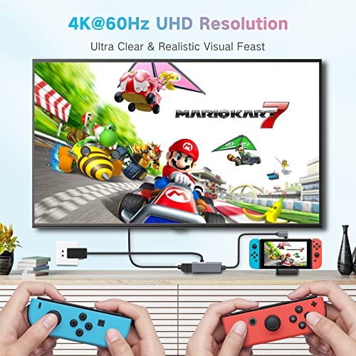 USB C HDMI Adapter for Nintendo Switch, Type-C HDMI Switch TV Converter, 4K@60Hz USB-C (3.1) to HDMI Adapter Supports PD Charge, for NS, Samsung Dex, MacBook Pro Air