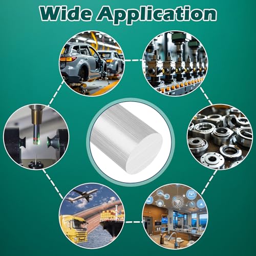 Image of 2 Inch Solid Aluminum Rod, Long 13 inch Aluminum Round Stock, 6061 T6 Aluminum Round Bar for Industry Construction, DIY Crafts, New Lathe Bar
