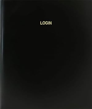 BookFactory Login Log Book/Journal/Logbook - 120 Page, 8.5x11, Black Hardbound XLog-120-7CS-A-L-BlackLogin Log Book