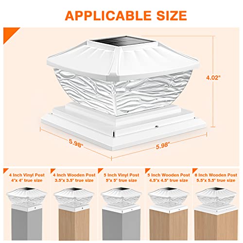 Sollucis Solar Post Cap Lights, Super Bright 8 Leds Fence Post Lights Solar Powered 2 Color Modes 20 Lumen Solar Post Lights Outdoor Waterproof For 4X4 5X5 6X6 Posts In Garden Decor, Patio Decor #TOP5