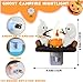Ghost Campfire Flickering NightLight, Ghosts Campfire Flicker Flame Halloween Nightlight, 3D LED Small Electric Faux Campfire Night Light, Spooky Fire Marshmallow Night Light Halloween Gifts (1)