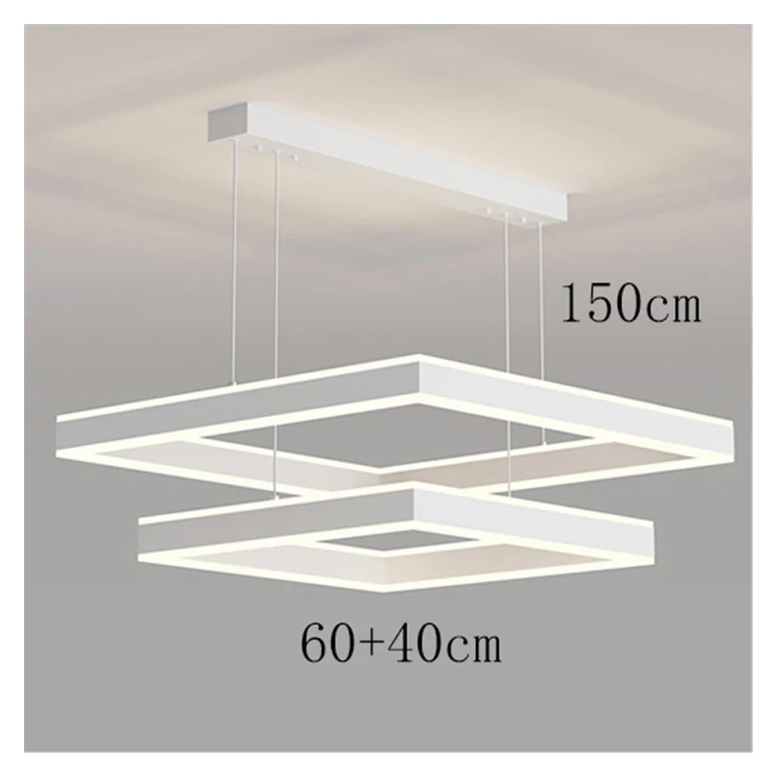 Nowoczesne lampy wiszące do jadalni, oświetlenie wewnętrzne, lampa sufitowa, żyrandol LED do salonu (biały 40-60 cm, zimne światło)