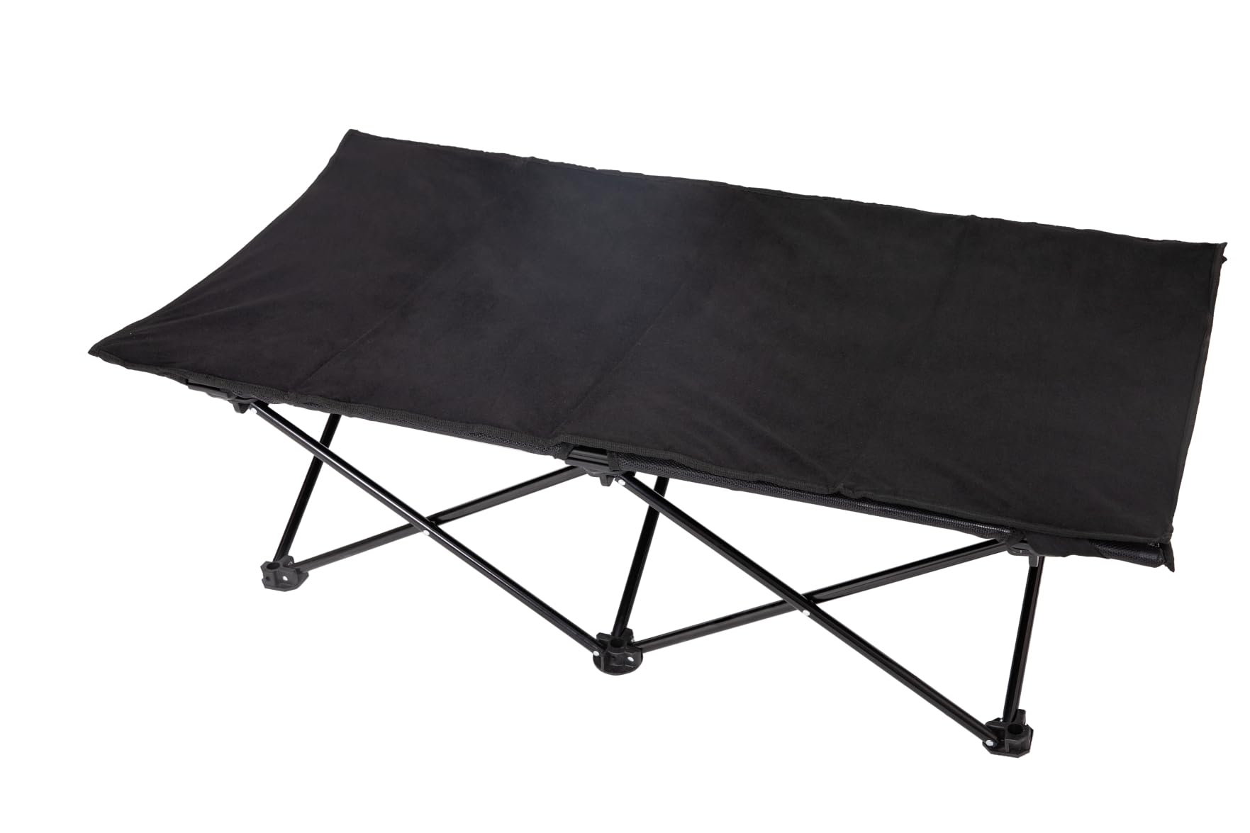 KingCamp Erhöhtes Hundebett Hundeliege Outdoor Haustierbett Haustierliege Atmungsaktivem Mesh & Wildledermatte & Rutschfesten Füßen für Reisen Garten Outdoor Indoor, Schwarz 121 × 68 × 30 cm