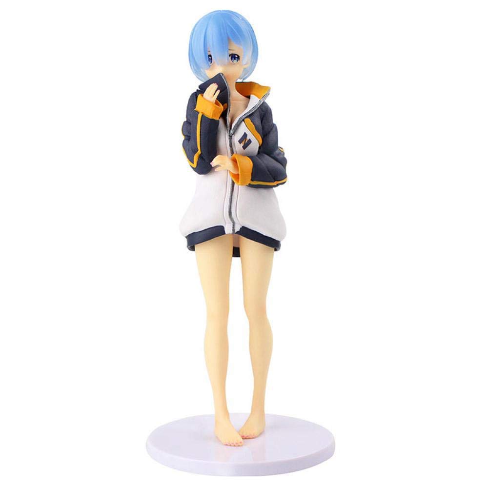 Apalldoo Re:Zero Kara Hajimeru Isekai Seikatsu Rem Figure Casual Ver. Anime GALS Rem PVC Action Figure Collectible Model Toy Doll 23cm OPP Bag