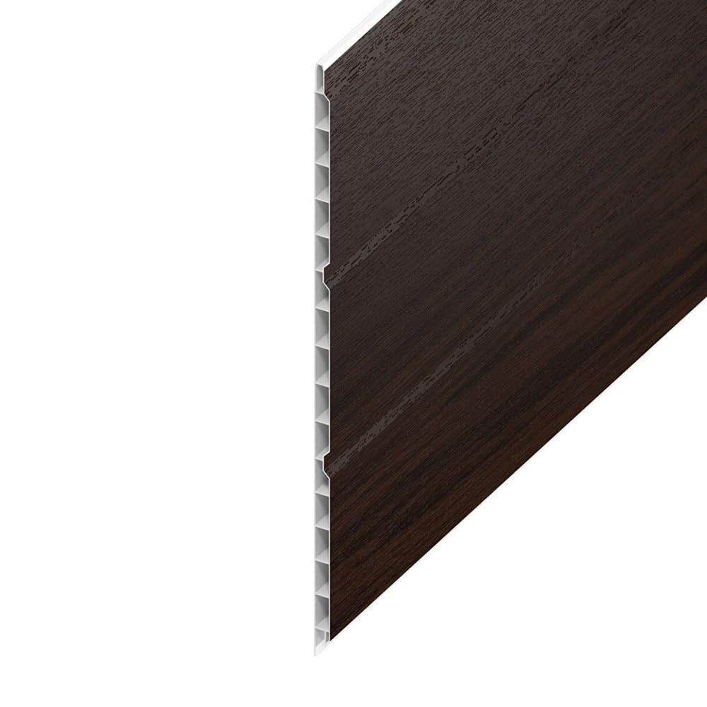 uPVC Hollow Soffit Cladding Panels - Rosewood Plastic Soffit Board - 2.5 Metre (8ft) Length x 300mm (1ft) Wide