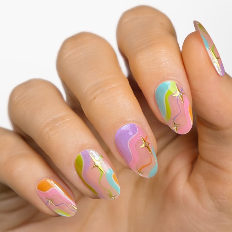 MOYOU LONDON Semi Cured Gel Nail Strips - 20 Pcs. Nail Wraps for Salon-Quality Manicure - Works with Any UV Nail Lamp - Easy to Apply, Trim, & Remove Gel Nail Stickers - Image 2