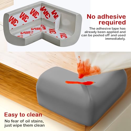 Image of BAYBEE Corner Protector for Baby, Baby Proofing Cushion Guards with 6.5ft Edge Strip & 10 Pcs, Child Safety Protector for Furniture, Table Corners Edge Protector for Kids (Grey)