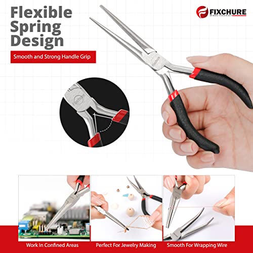 Fixchure Needle Nose Pliers 2 Pcs 6 Inch - Heavy Duty Carbon Steel thumb #3